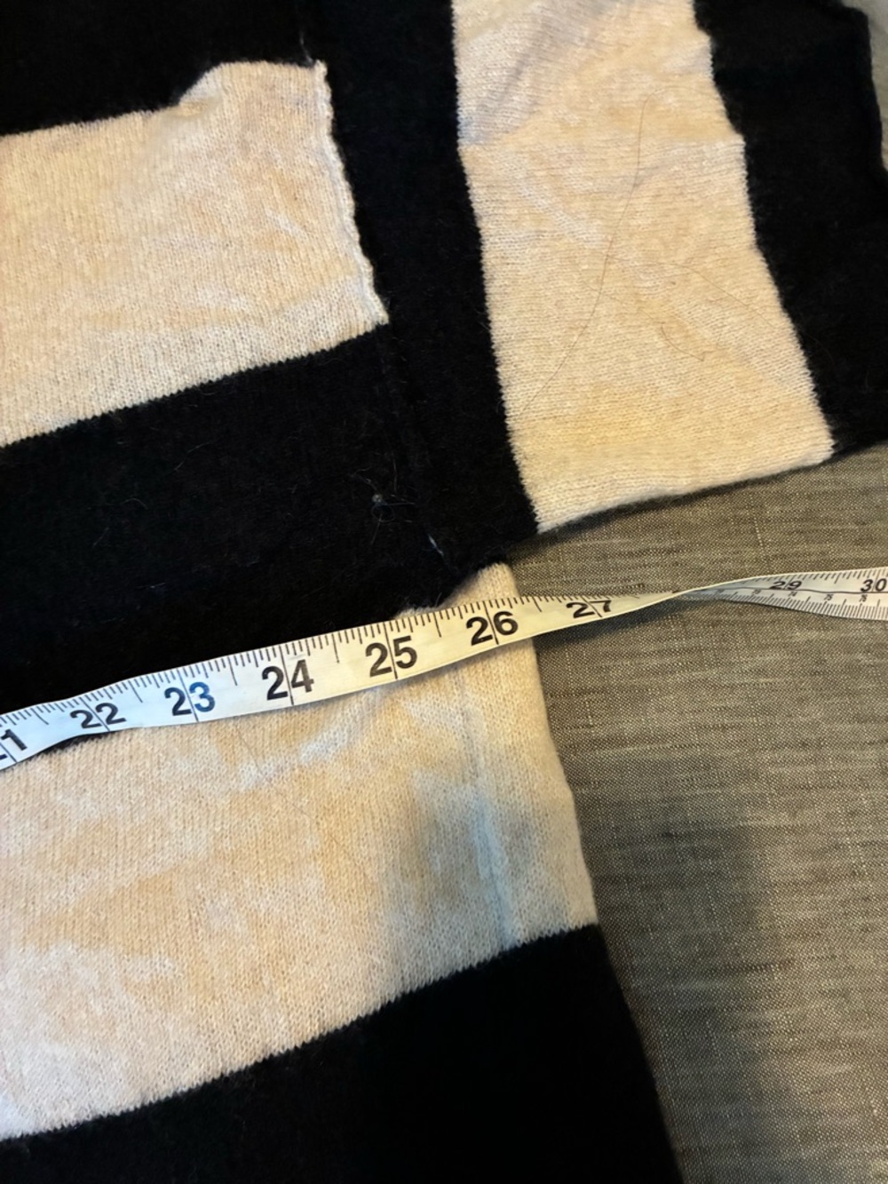 Free People Harlow Cashmere Sweater Tee Black White Striped - Picture 8 of 11